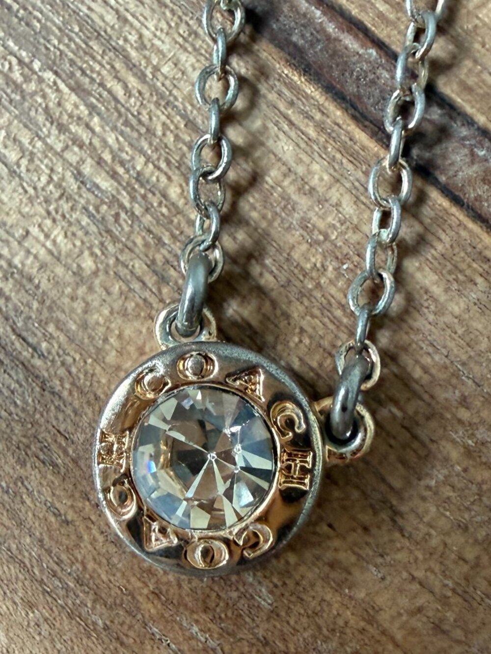 Coach Open Circle Stone Necklace